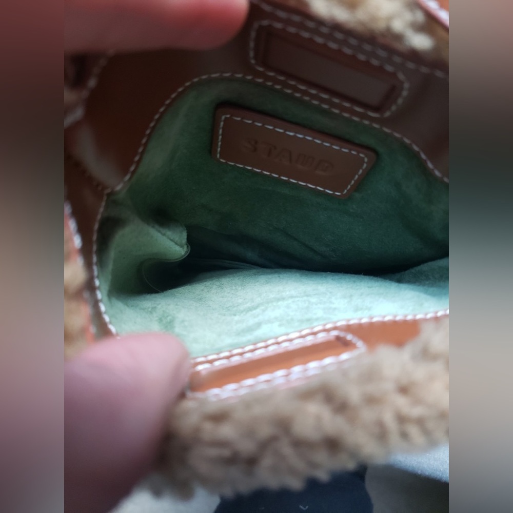 Brand New STAUD Shearling Eve Phone Crossbody Bag - Picture 9 of 16